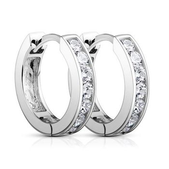 Modernas De aros de plata con circonitas