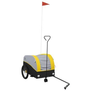 Remolque Para Bicicleta Hierro Negro Y Amarillo 30 Kg Vidaxl
