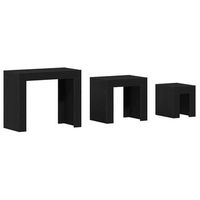 mesa nido 3 piezas roble negro 61 x 30 x 50 cm
