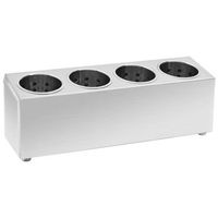 soporte para cubiertos 4 rejillas acero inoxidable rectangular vidaxl