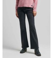 superdry para mujer w7010797a jeans ajustados acampanados talle medio negro 3432 casual denim algodon organico sostenible