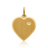 colgante de plata chapado en oro corazon circonita