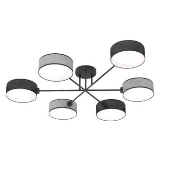Lámpara de techo lorix negro+gris (6 luces)