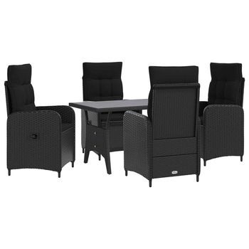 Juego De Comedor Para Exteriores 5 Uds. Negro Ratán Sintético Vidaxl