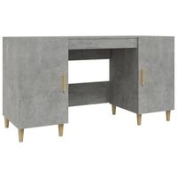 mesa de escritorio   escritorio de despacho  escritorio de madera contrachapada gris hormigon 140x50x75 cm