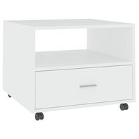 mesa de cafe - mesa de centro madera de ingenieria blanco 55x55x40 cm