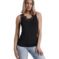 admas blusa camiseta de tirantes escote guipur para mujer