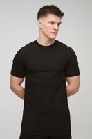 camiseta tall basica ajustada al musculo negro