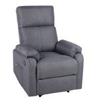 ecode sillon relax reclinable manual con tela lavable calor lumbar y usb  modelo eco-8582h  gris oscuro