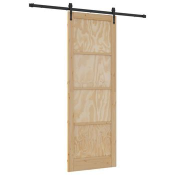 Puerta Corredera Orkdal Natural Y Negro 83 X 232 Cm Vidaxl
