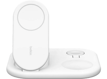 Cargador móvil inalámbrico - Belkin BoostCharge Qi2, Carga Universal con dispositivos que funcionen el estándar 15W, Blanco