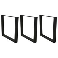 patas para mesa de comedor en forma de v 3 unidades color negro 100 x 72-733 cm acero vidaxl