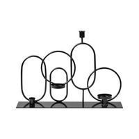 candelabro de metal hierro para 4 velas diseno geometrico moderno negro cobh