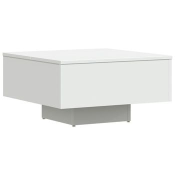 Mesa De Café - Mesa De Centro Madera Contrachapada Blanco 60x60x31,5 Cm