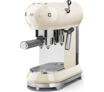 SMEG ECF01CRUK Coffee Machine - Cream, Cream