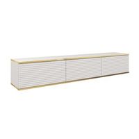 mesa de tv oro mdf rtv175 175x32x30 blanco  crema