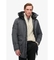 superdry para hombre m5011909a parka acolchada city gris m casual poliester reciclado sostenible