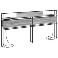 cabecera de almacenamiento con estante gris sonoma 200 cm