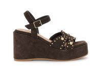 sandalias de cuna de ante gilda con tachuelas y cabujones dark brown