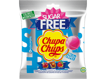 Caramelos - Chupa Chups, Con Palo, Sin Gluten, azúcar, Sabor Cola, Cereza y Fresa, 6 unidades, 66g