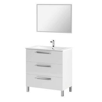Mueble De Baño De Tres Cajones Con Espejo Con Marco