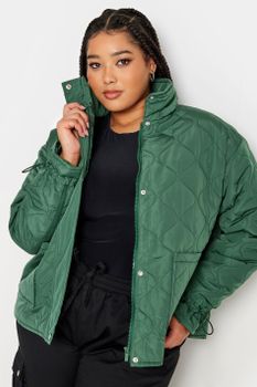 Yours Cazadora Acolchada Verde, Mujer Curvy Y Tallas Grandes, Yours