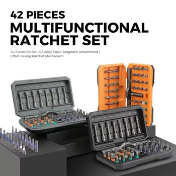 Juego de destornilladores de trinquete magnéticos inalámbricos 42 en 1, Mini mango portátil, Kit de herramientas manuales de precisión para reparación del hogar