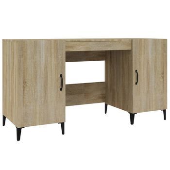 Escritorio | Mesa De Trabajo Madera Contrachapada Color Roble Sonoma 140x50x75 Cm