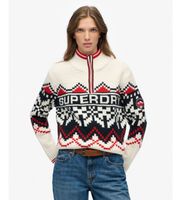 superdry para mujer w6110660a jersey intarsia beige m casual algodon