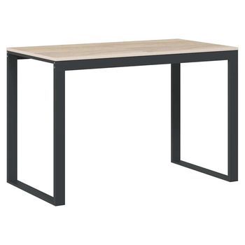 Escritorio De Madera De Ingeniería Negro Y Roble 110x60x73 Cm Vidaxl