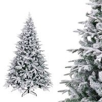 arbol de navidad artificial plegable nevado verde y blanco de 150 cm lolahome