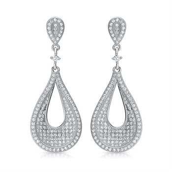 Pendientes de plata 925 con engaste de circonitas