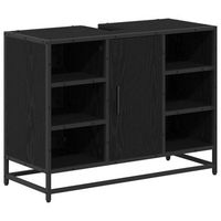mueble de cuarto de bano roble negro 80 x 33 x 60 cm vidaxl