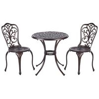 conjunto de balcon mesa y sillas de metal para jardin marron trioraandalo