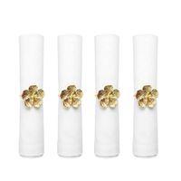 anillos de servilleta flor dorada - set de 4