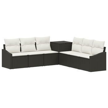 Juego De Sofá 7 Uds. Negro Y Blanco Crema Vidaxl