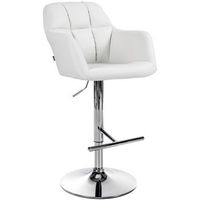taburete de bar natoma en polipiel simil cuero blanco 59x57x97 cm clp