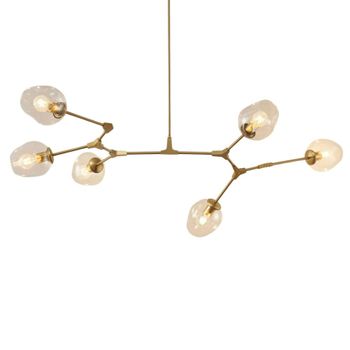 Lámpara de techo metal y vidrio  150 cm
