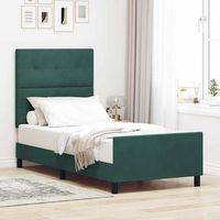 vidaxl cama tipo box spring verde oscuro 90 x 190 cm terciopelo
