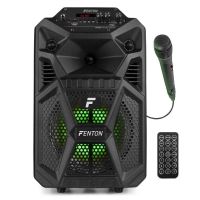 altavoces fenton karaoke portatil bluetooth 100w con microfono y luces led