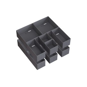 Organizador Cajones Divisores Cajas Plegables Tela no Tejida para Calcetines, Gris Pizarra / Juego de 12