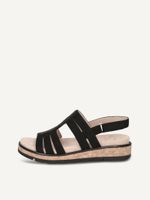 caprice sandal black made of leather and textile without heel size 39
