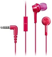 panasonic rp-tcm115e-p auriculares internos de tipo canal graves potentes microfono en linea compatibles con smartphone cable de 12 m rosa