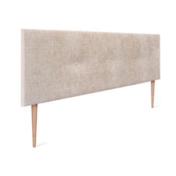 Cabecero De Lana Natural Con Botones 160x105cm Con Patas Camas 150/160 - Beige