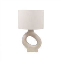 gran lampara de mesa asimetrica lola - beige