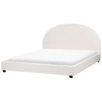 cama con somier minimalista de tela 180 x 200 cm blanco crema vaucluse