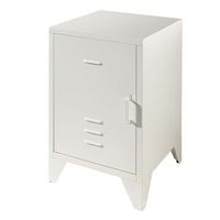 mesita de noche bronxx con puerta metal blanco mate vipack