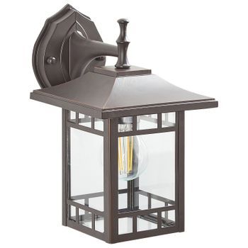 Lámpara De Pared De Metal Negro 28 Cm Vidrio Aplique Retro Exterior Heriot