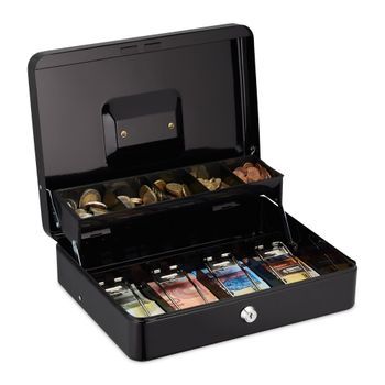 Cajón De Efectivo Con Cerradura - Black/silver - 8.5x30.5x25cm