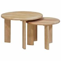 mesas de cafe nido 2 pcs negro madera de mango maciza vidaxl